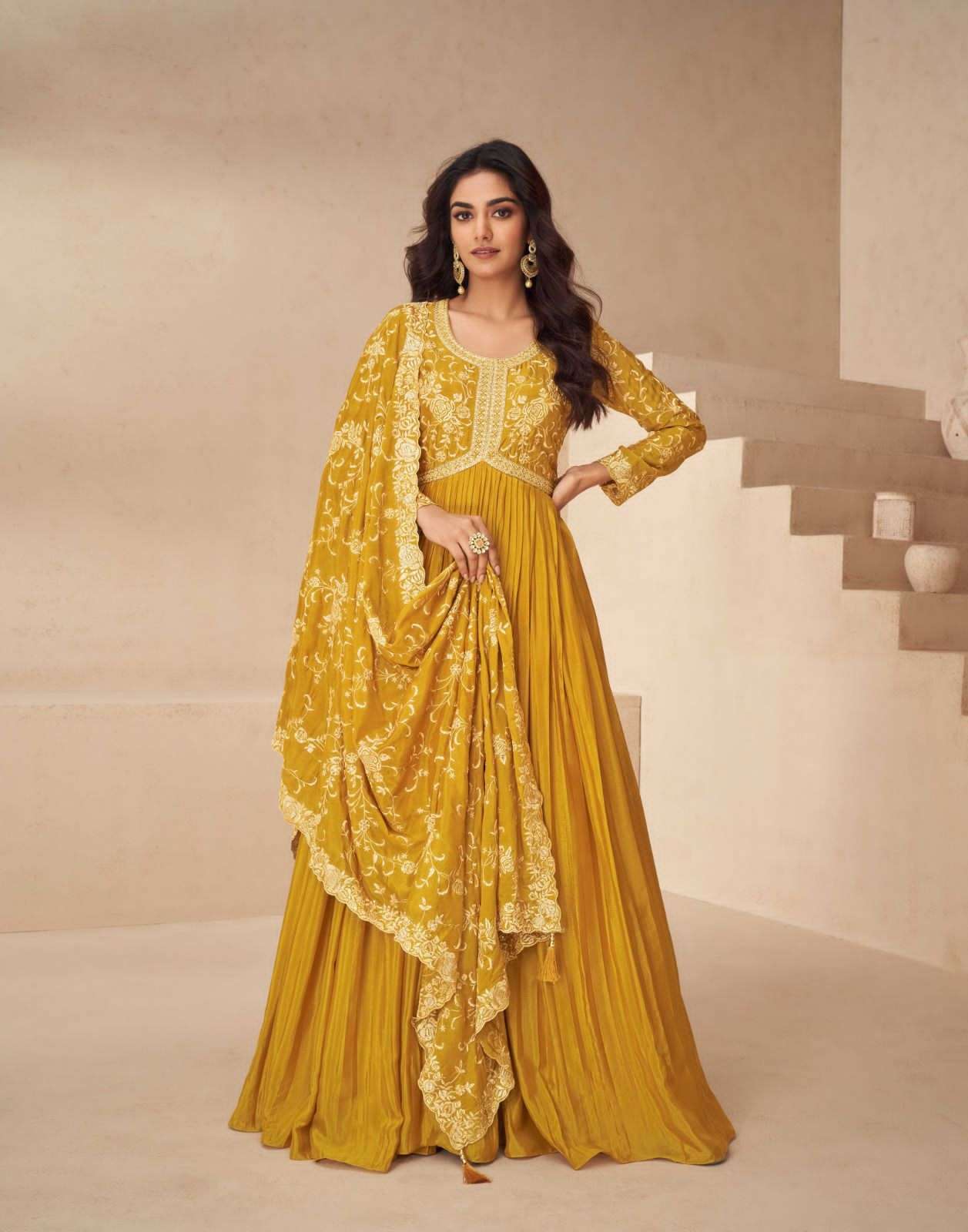 Ethnic Designer Gowns With Dupatta