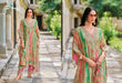 Elegant Multicolor Heavy Chinon Kaftan Set with Pink Lower