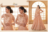 Peach Embroidered Net Lehenga with Stone Work & Dupatta