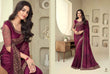 Royal Wine Shimmer Silk Saree with Embroidered Blouse