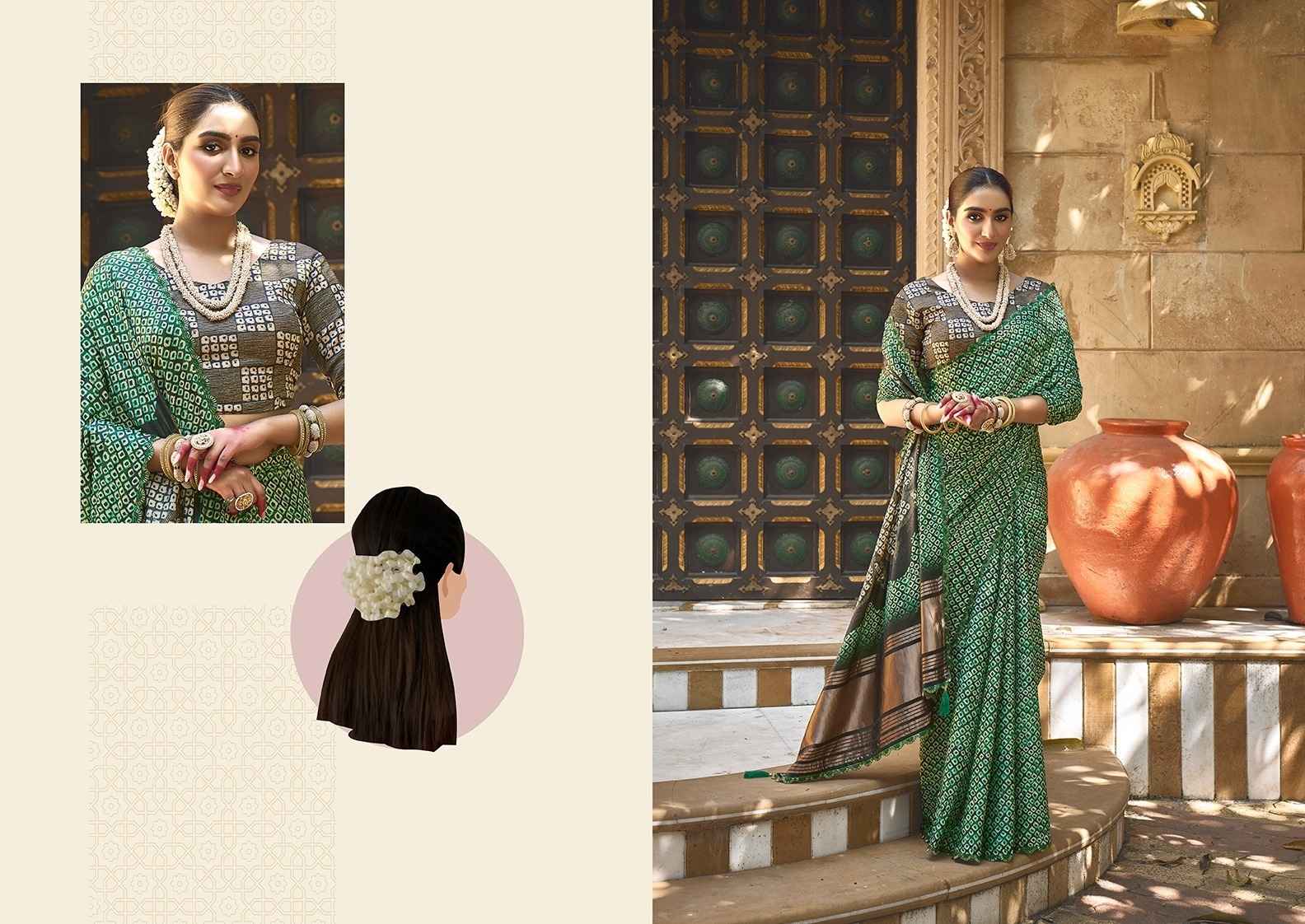 Elegant  Green Gajji Silk Saree – Timeless Grace & Luxury