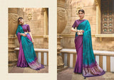 Royal Plum & Aqua Elegance Gajji Silk Saree