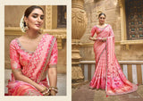 Elegant Rose Blush Gajji Silk Saree – Timeless Grace