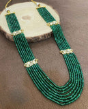 Royal Green Multi-Strand Beaded Necklace