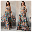 Vibrant Multicolor Printed Chinon Lehenga Set with Khatli Work Blouse