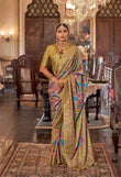 Royal Olive Green & Multicolor Polyester Viscose Silk Saree