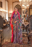 Majestic Purple & Multicolor Polyester Viscose Silk Saree