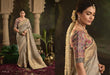 Regal Grey & Gold Crepe Dola Silk Saree