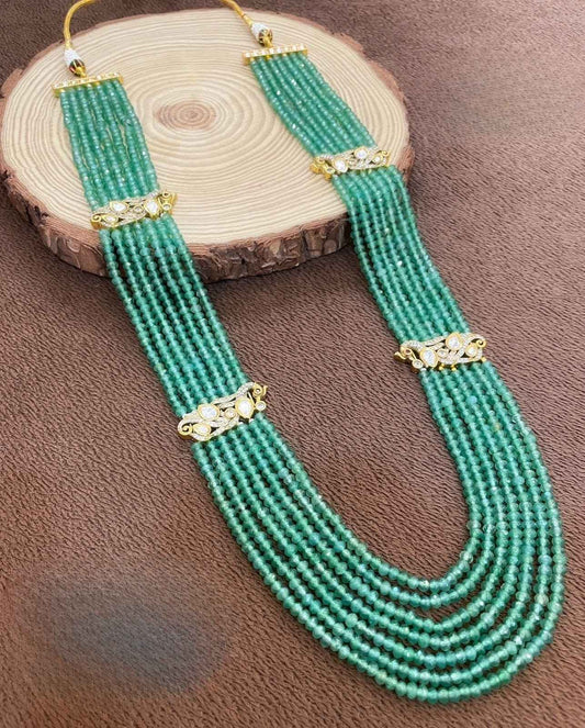 Exquisite Light Green Multi-Strand Beaded Necklace