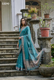 Elegant Teal Blue & Silver Kalyani Silk Saree