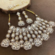 Exquisite White Kundan Necklace Set with Intricate Hexagonal Design – Timeless Ethnic Jewelry