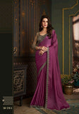 Elegant Plum Soft Glass Silk Saree with Embellished Blouse