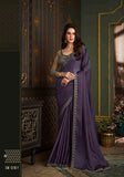 Graceful Purple Soft Glass Silk Saree with Embroidered Blouse