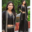 Elegant Black Designer Vichitra Silk Outfit with Embroidery – Exclusive Readymade Collection