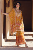 Royal Mustard Handcrafted Georgette Kaftan Set