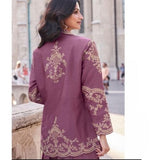 Chic Mauve Indo-Western Outfit with Embroidered Jacket – Silk & Georgette