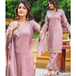 Elegant Pastel Pink Designer Vichitra Silk Suit with Embroidery – Exclusive Readymade Collection