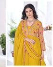 Sunshine Yellow Blooming Georgette Embroidered Suit